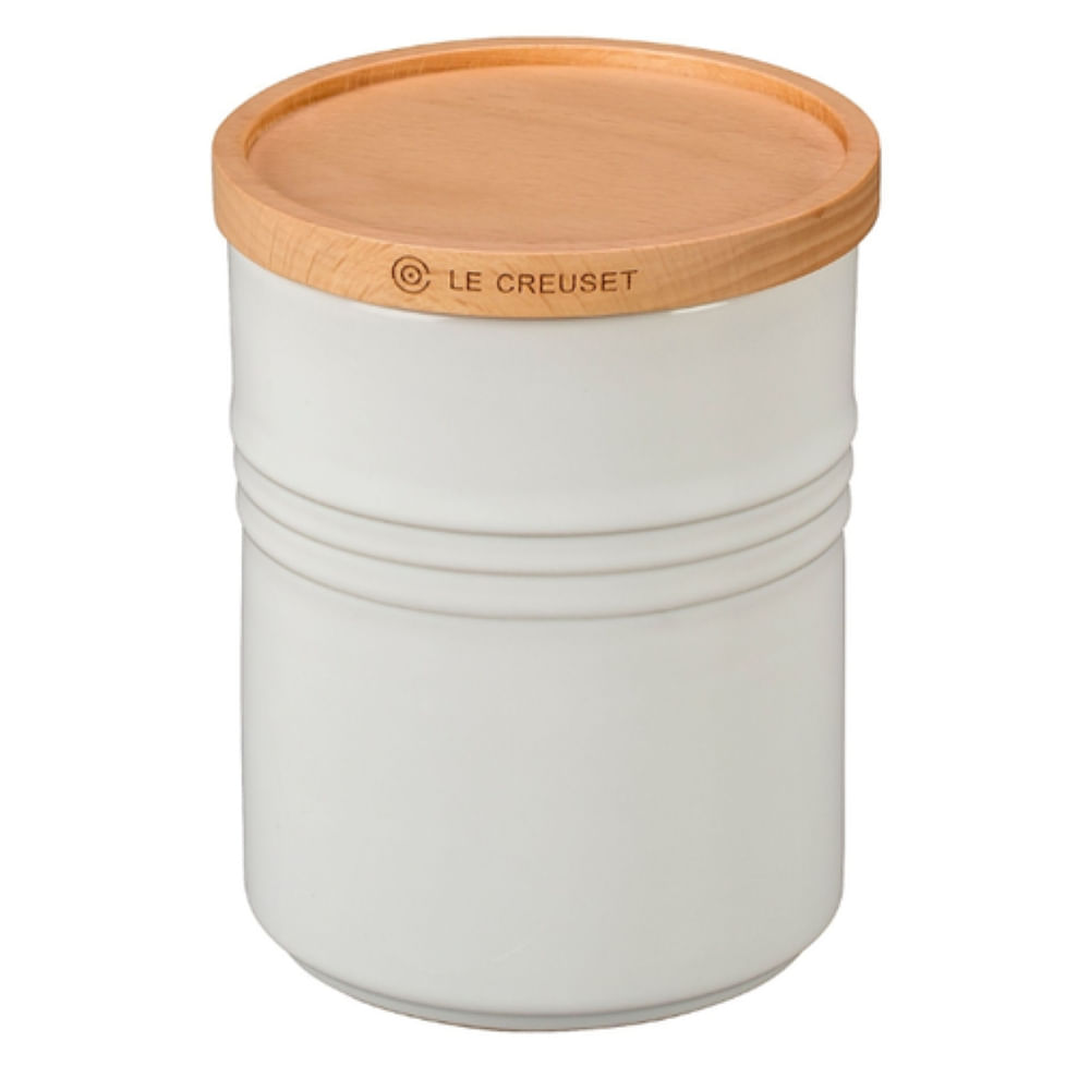 POTE LE CREUSET EM CERÂMICA COM TAMPA DE MADEIRA 1,9 LITROS BRANCO 91044404010000