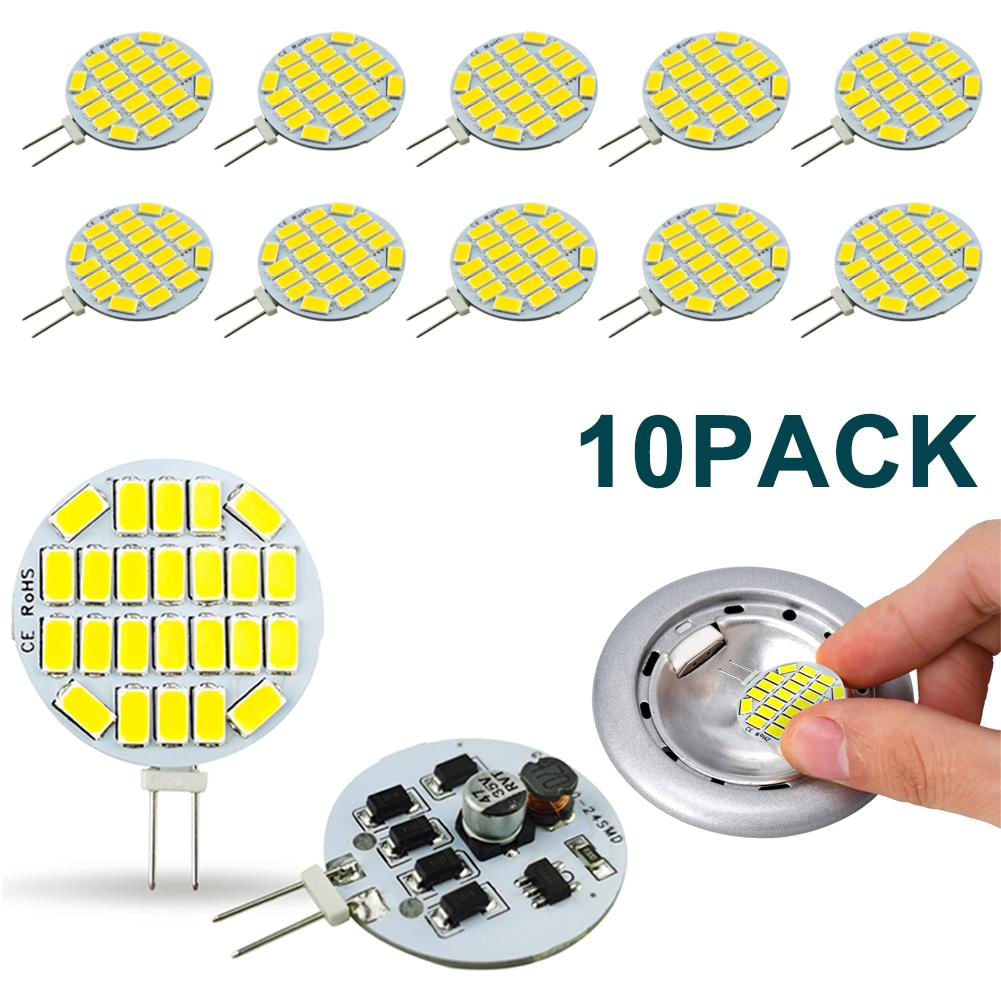 Lâmpada LED G4 Redonda 10 unidades AC12V-48V 3W 24 LEDs