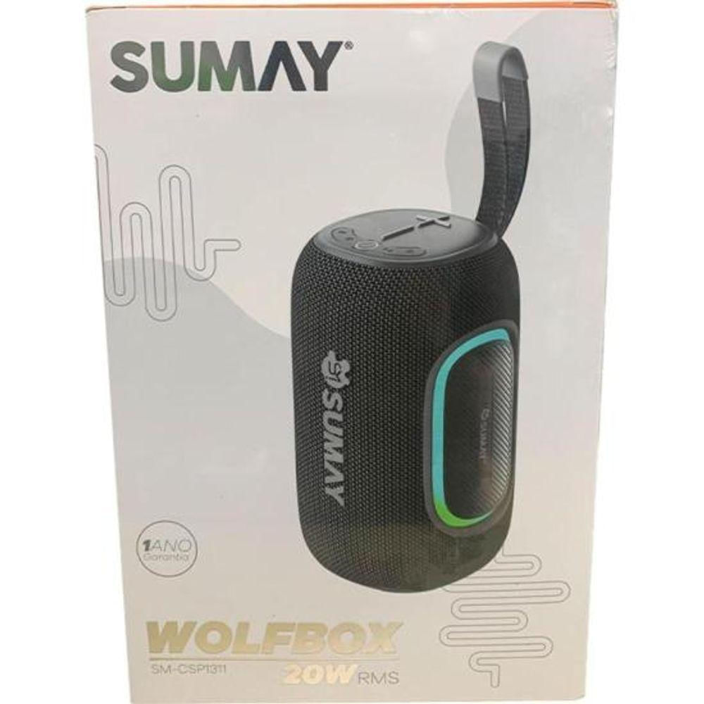 Caixa De Som Sumay Wolfbox 20w Preta.