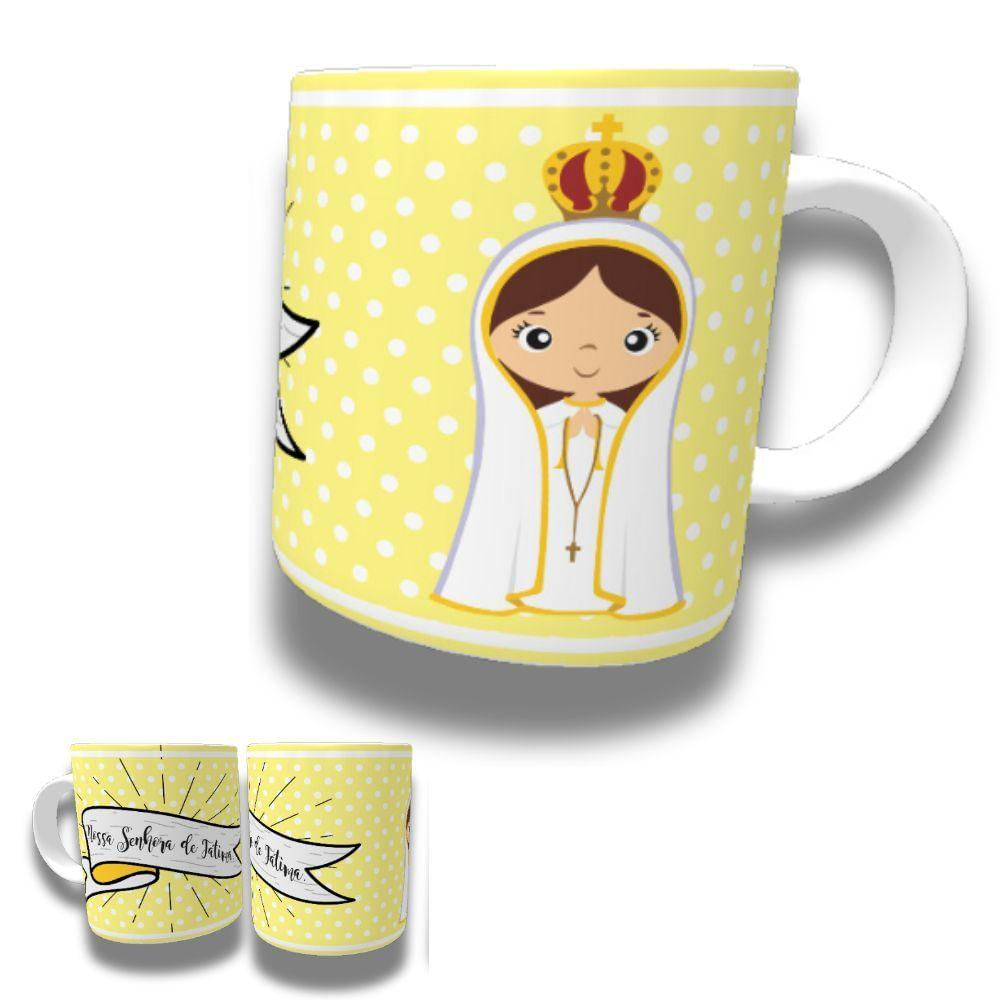 Caneca De Porcelana 325ml Santos Católicos Decorada Nossa Senhora De Fátima 2