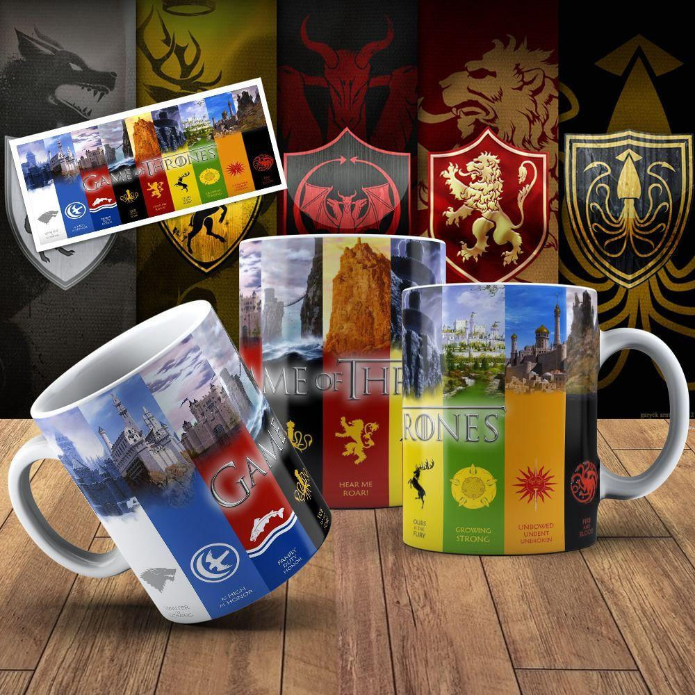 Caneca De Porcelana 325ml Game Of Thrones Decorada Game Of Thrones 7