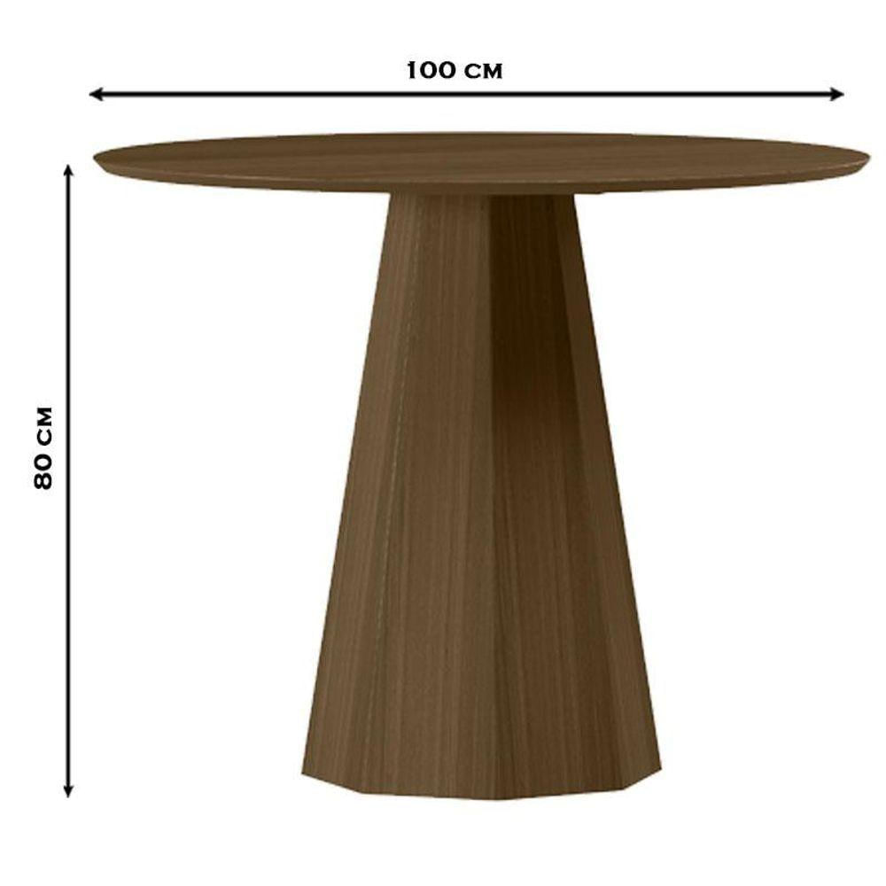 Mesa De Jantar 100x100 Cm Isis Sem Vidro Imbuia - New Ceval