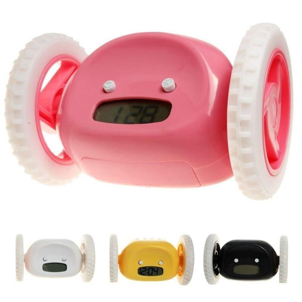 Relogio Despertador Com Rodinhas Fugitivo Digital Clocky Adulto Infantil Anti Sono Led Rodas Giratorio Extra Alto