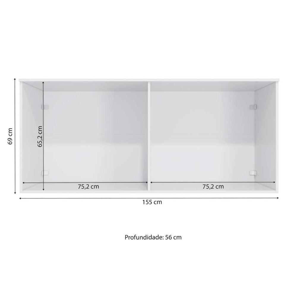 Modulado De Quarto Armário Ponte Aéreo Casal N542 Adapt C- 4 Portas Nogueira-branco