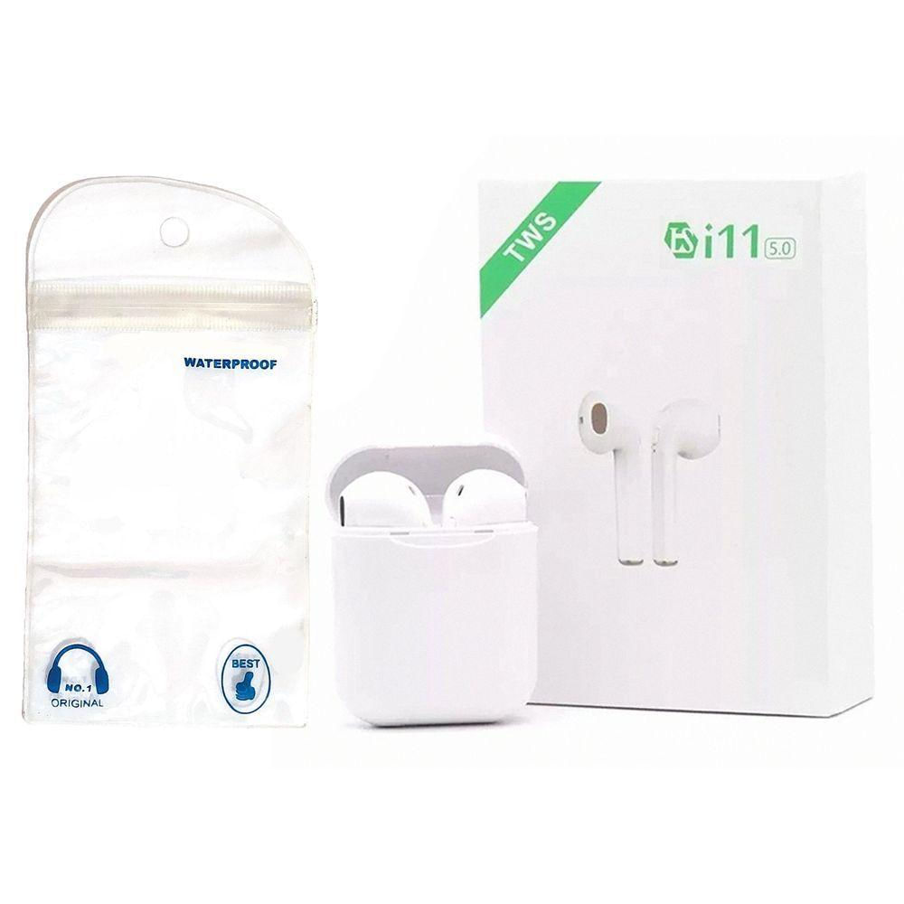 Fone Ouvido Bluetooth I11 5.0 Tws S/Fio Case Base Cx Branco