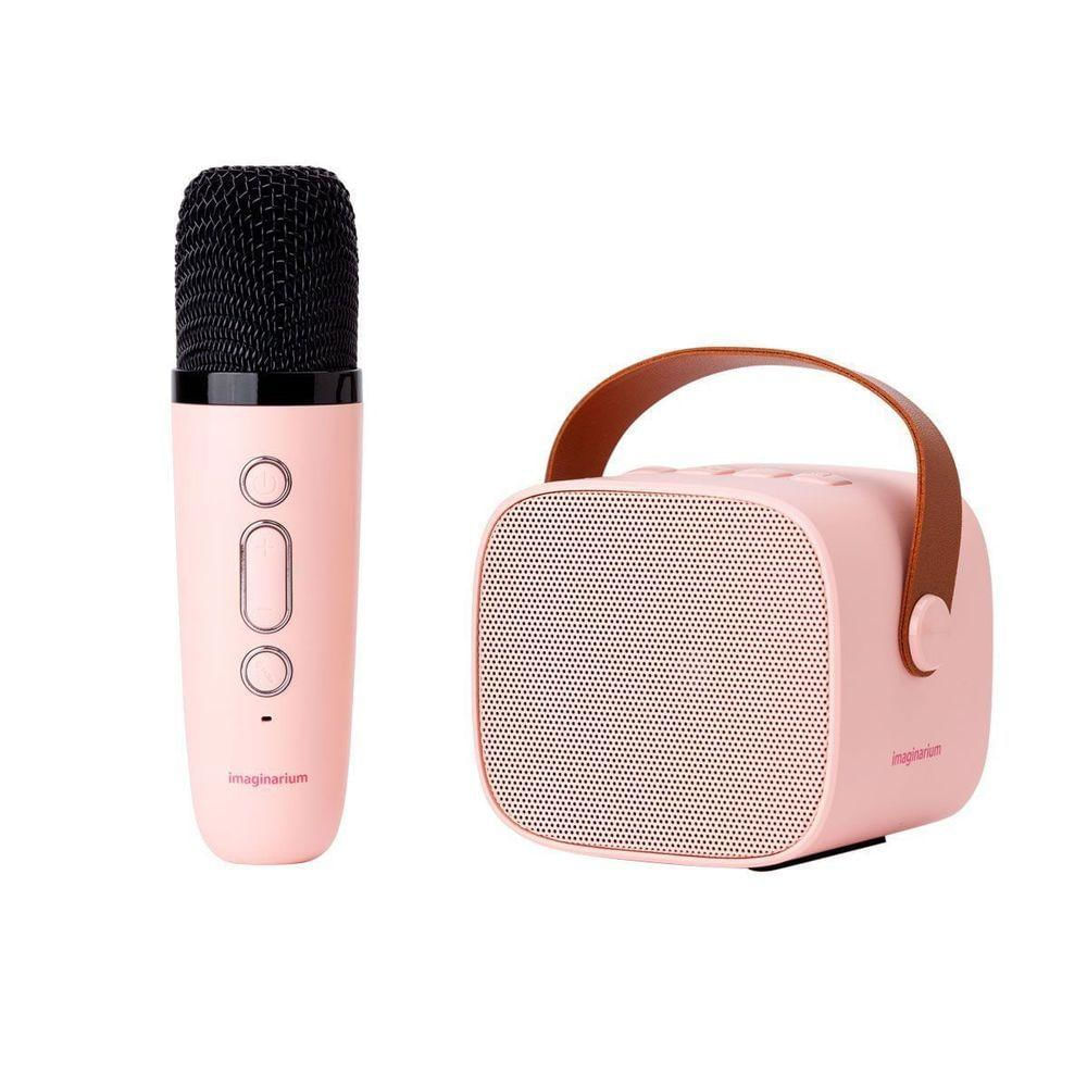 Mini Karaoke E Microfone Rosa