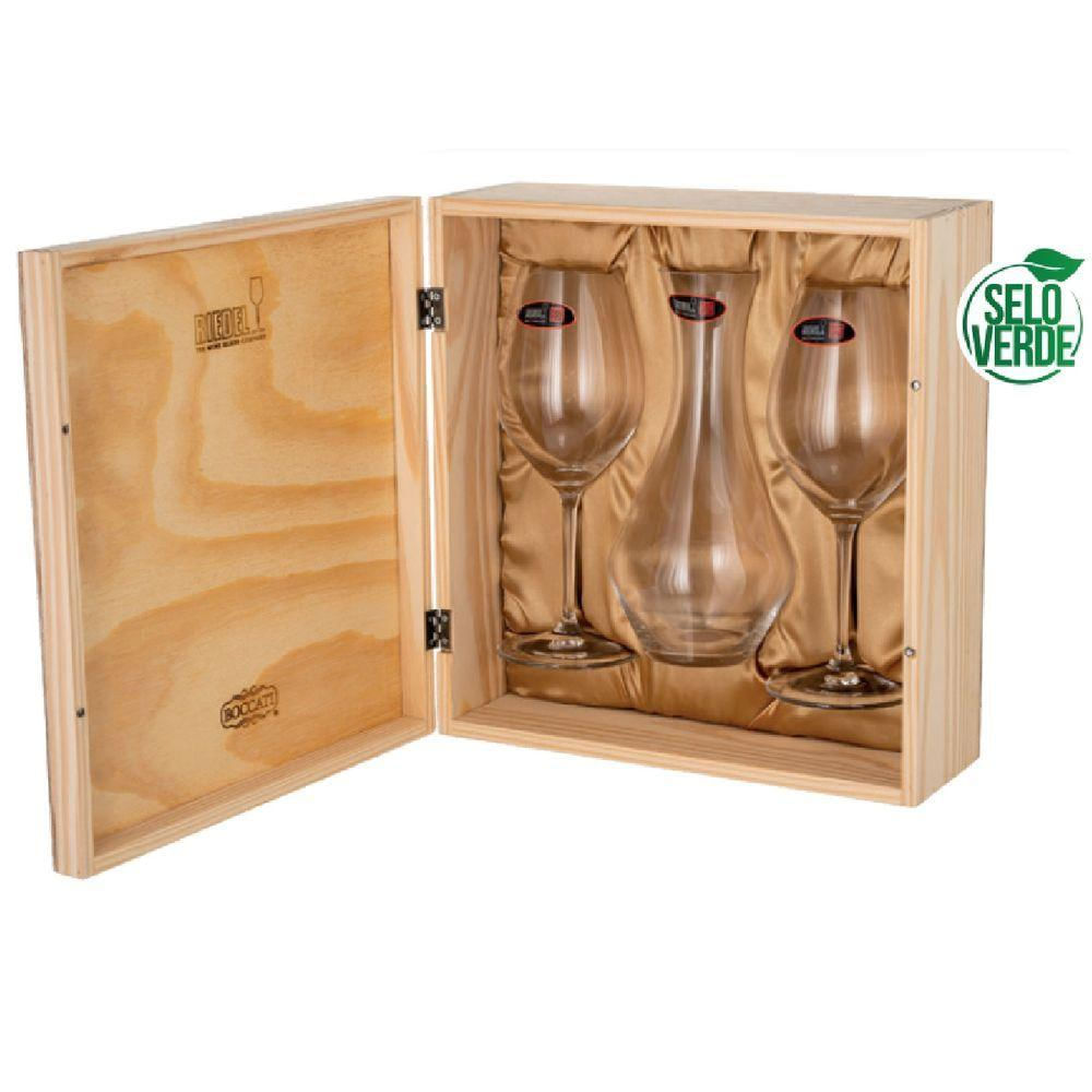 Conjunto Acessórios Cristal Riedel Vinho 2 Taças + Decanter