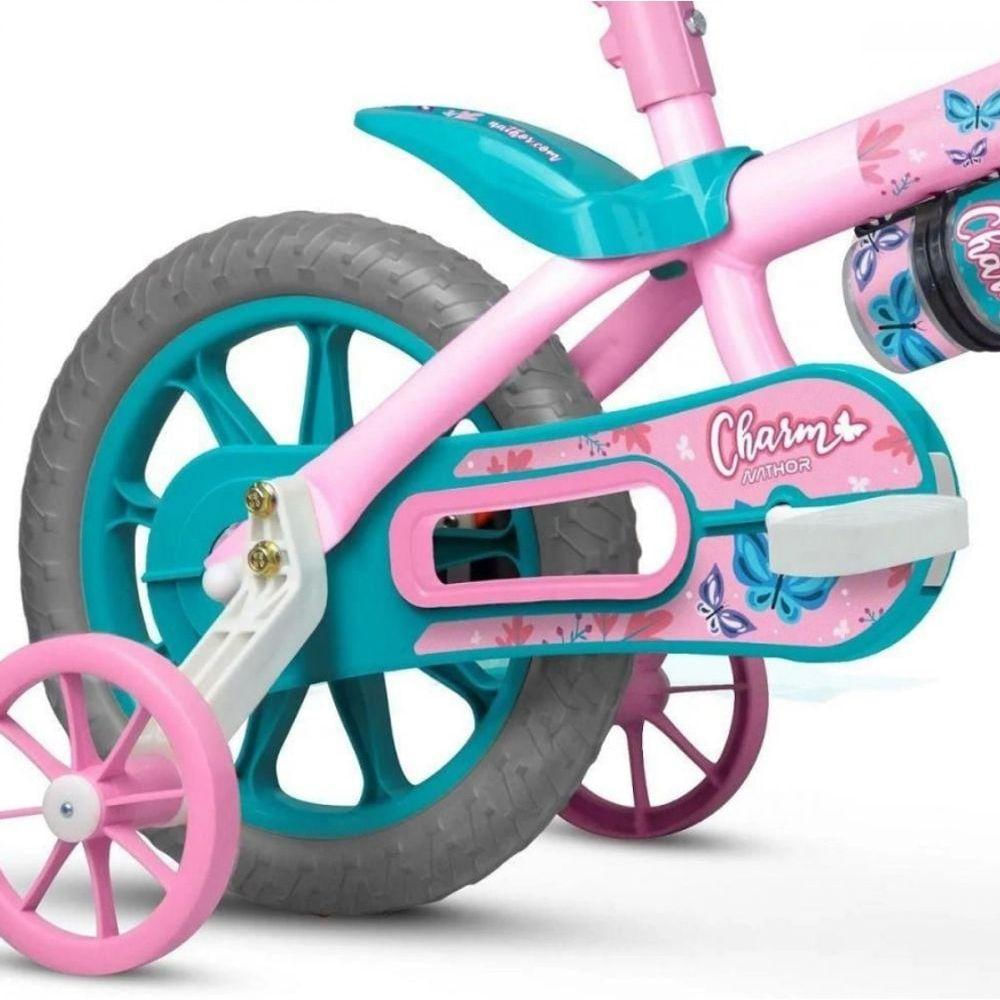 Bicicleta Infantil Aro 12 Com Rodinhas Menina Charm - Nathor