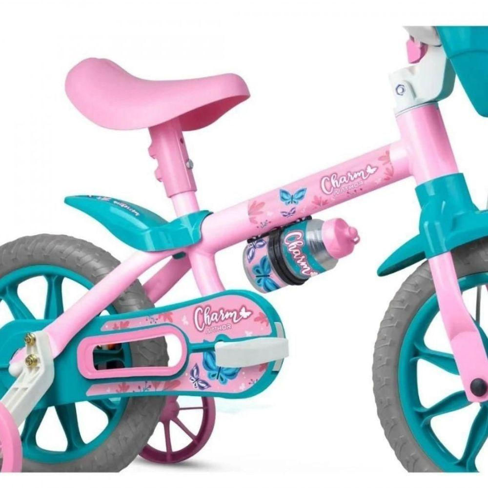 Bicicleta Infantil Aro 12 Com Rodinhas Menina Charm - Nathor