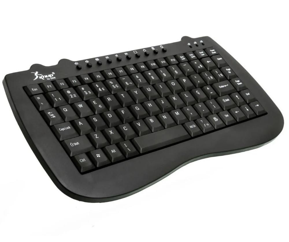 Mini Teclado Com Cabo Usb Para PC Notebook Multimidia Preto Abnt2