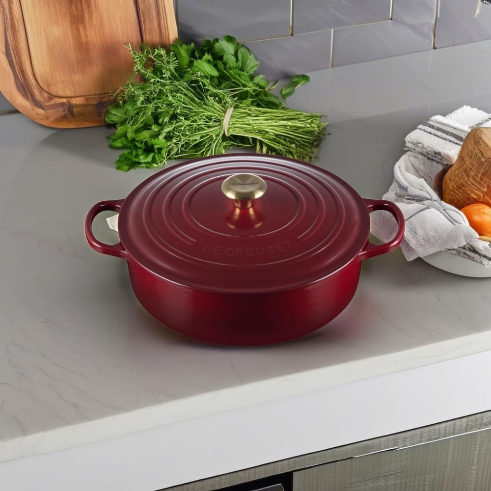 PANELA LE CREUSET RISOTTO SIGNATURE FERRO FUNDIDO 30CM VERMELHO RHONE 21179309494441