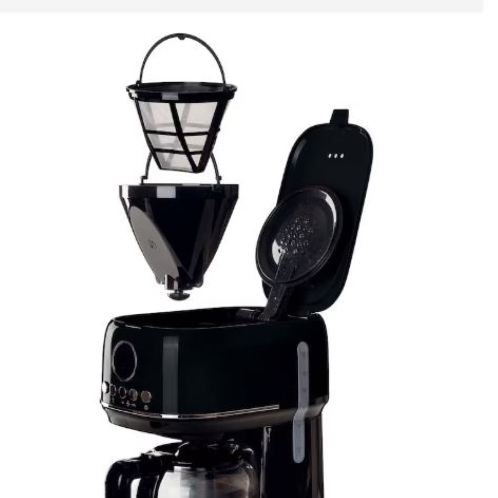 CAFETEIRA ARIETE MODERNA AMERICANA JARRA DE VIDRO 15 XICARAS PRETO 220V 00M13902ARBR