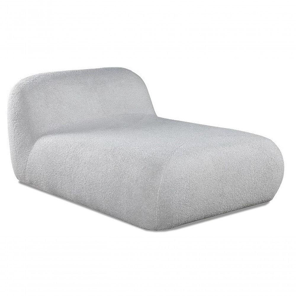 Chaise Long Estofada Tecido Bucle Cinza 1,20x1,65 Kumura