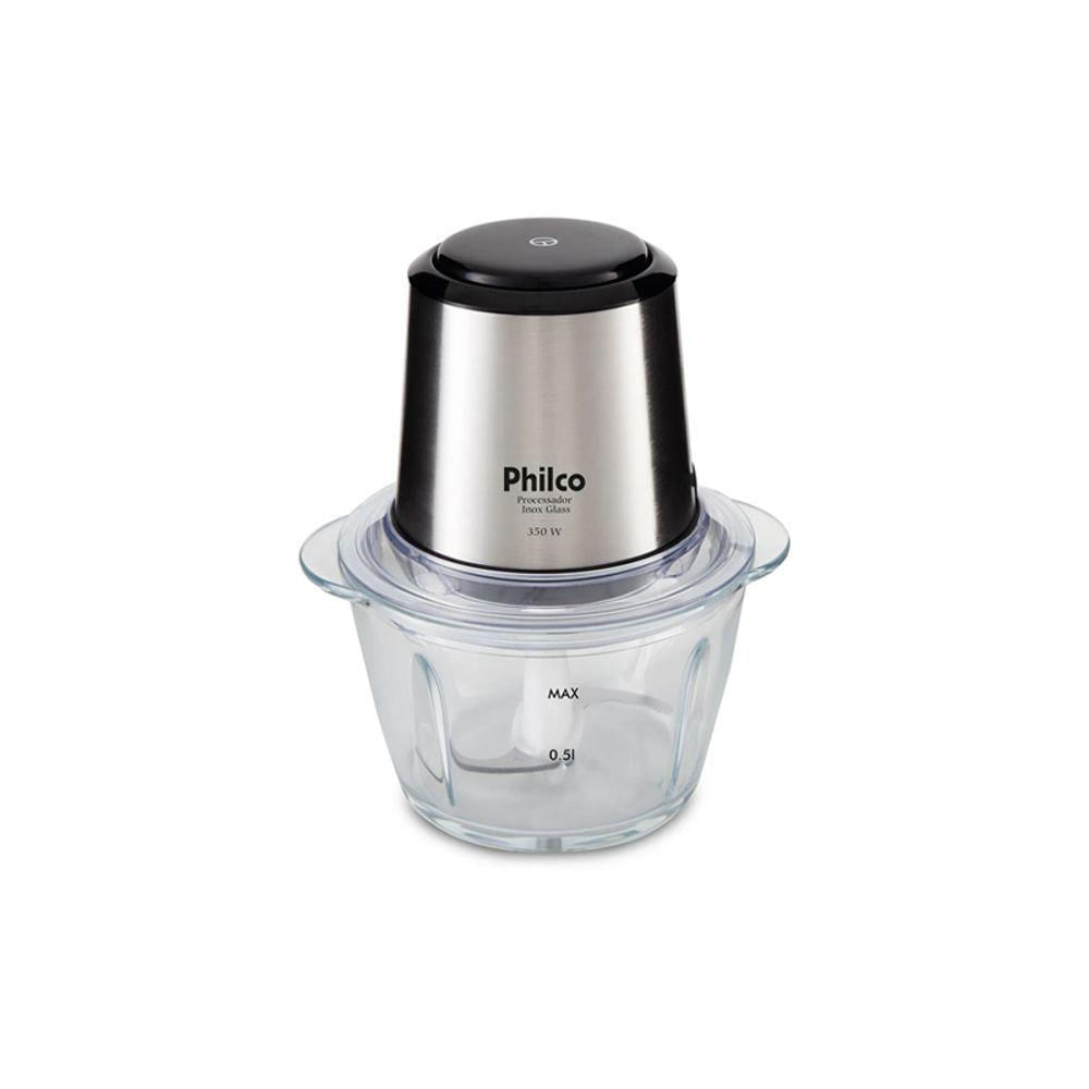 Processador De Alimentos Philco Inox Glass PPS01I 350w Inox 127V