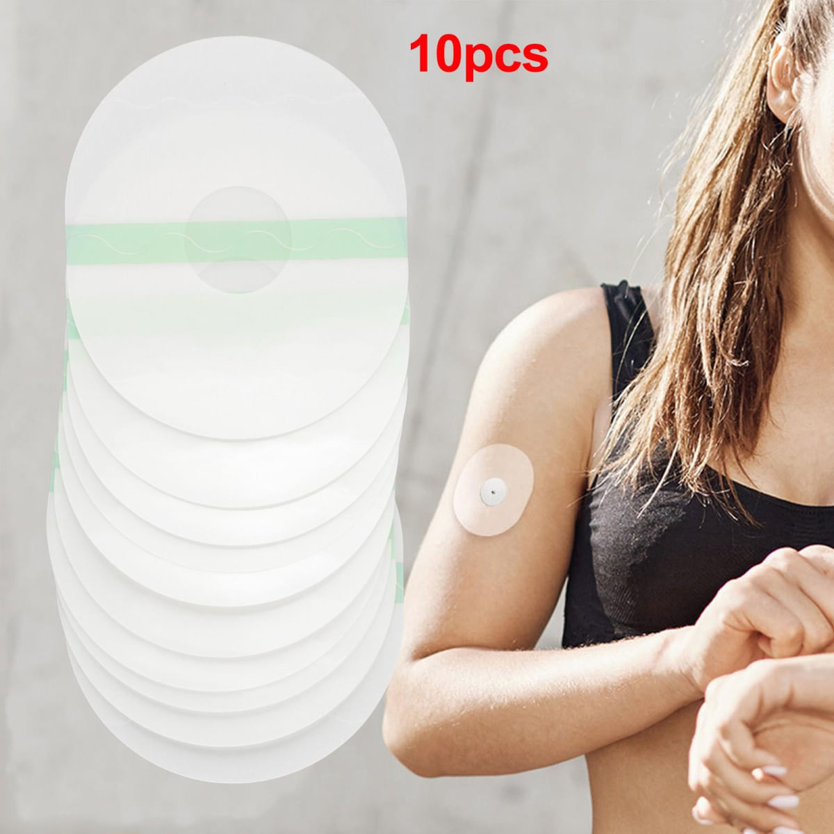 Adesivos Fixadores Freestyle Libre Sports 10PCS Respirável Oval Transparente