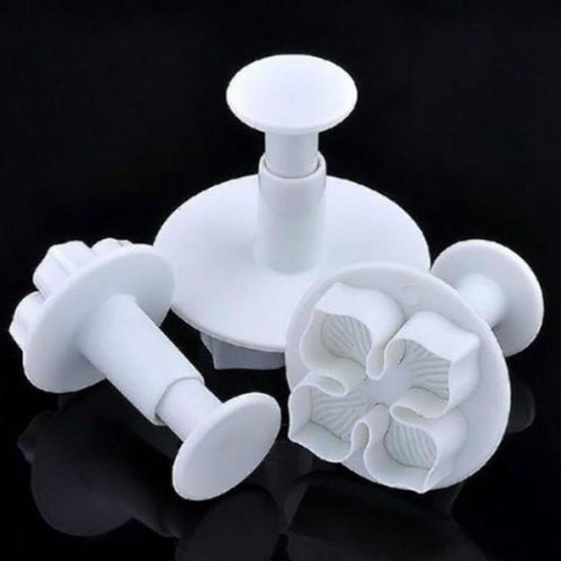 Conjunto de 3 Cortadores de Bolo de Silicone para Decoração