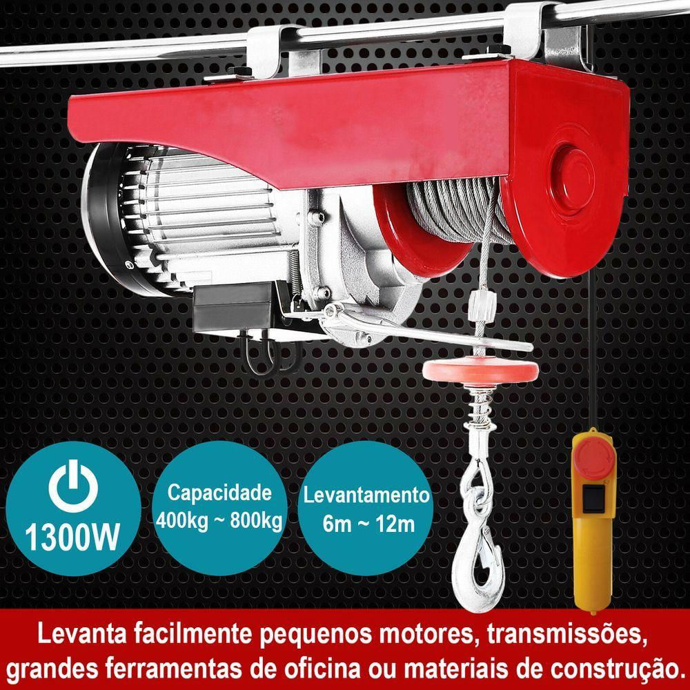 Talha Elétrica Guincho Guindaste 1300w Capacidade 400kg A 800kg 220v Gt922 Lorben