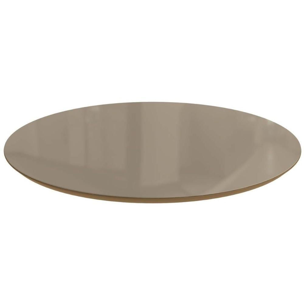 Tampo Mesa Sala De Jantar Madeirado C- Vidro Ta43 Redondo 105cm Freijo-bronze - Kappesberg