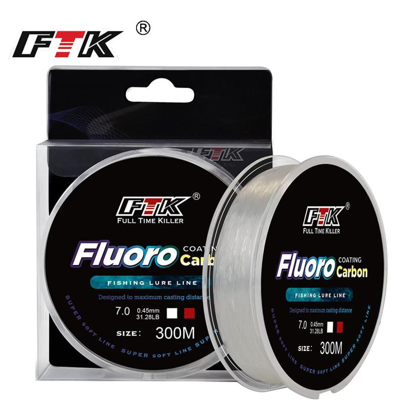 Linha de Pesca Revestida de Fluorocarbono 300M 0.14mm-0.50mm Japão