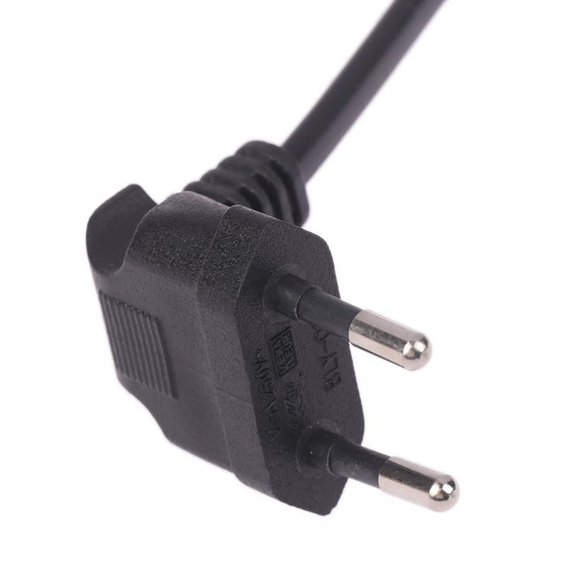 Adaptador de Energia Europeu 90 Graus 2 Pinos Masculino para Feminino 0,3M preto