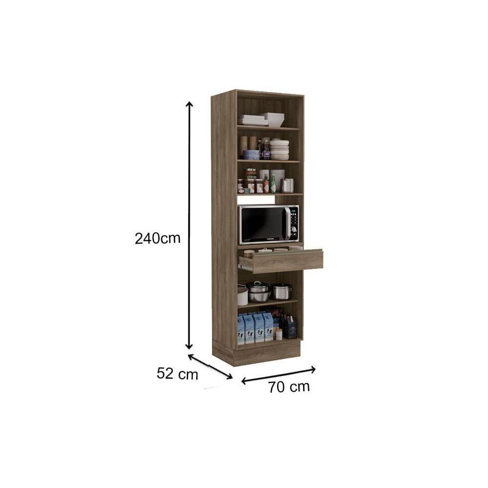 Módulo Cozinha Kappesberg Maxxi G751 C- 4 Portas 1 Gaveta E 1 Nicho P- Forno 70cm Nogal-kappesberg