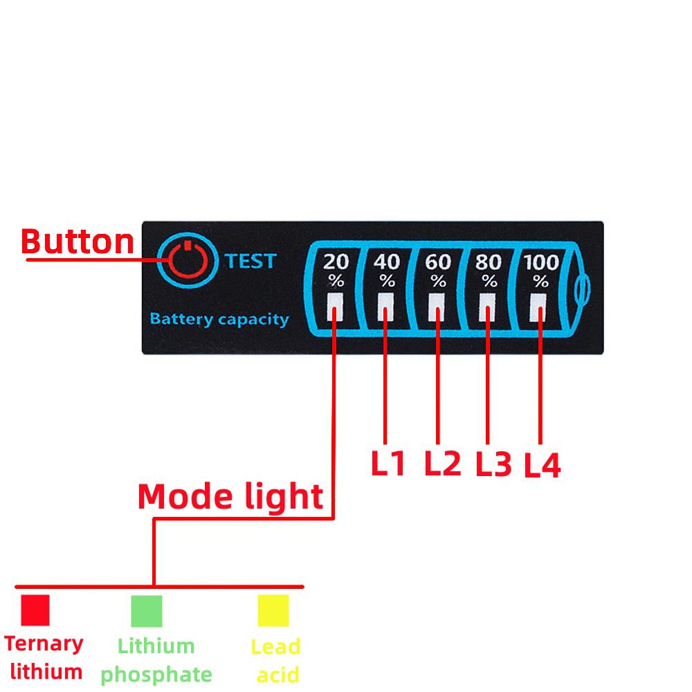 Indicador de Nível de Bateria Li-ion Lipo 5-30V com Display LCD 1 peça