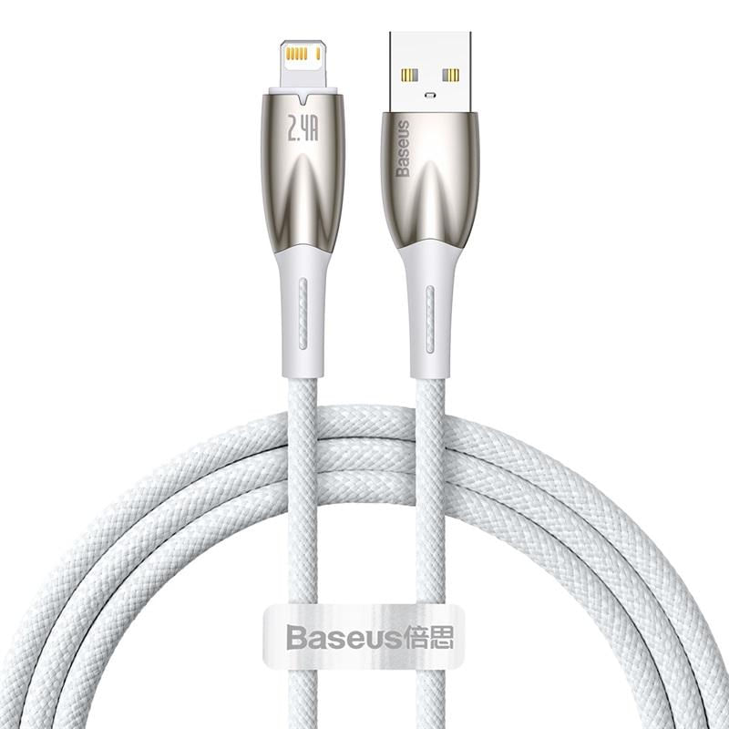 Cabo de Dados Baseus Glimmer Series USB para iP 2.4A 1m / branco