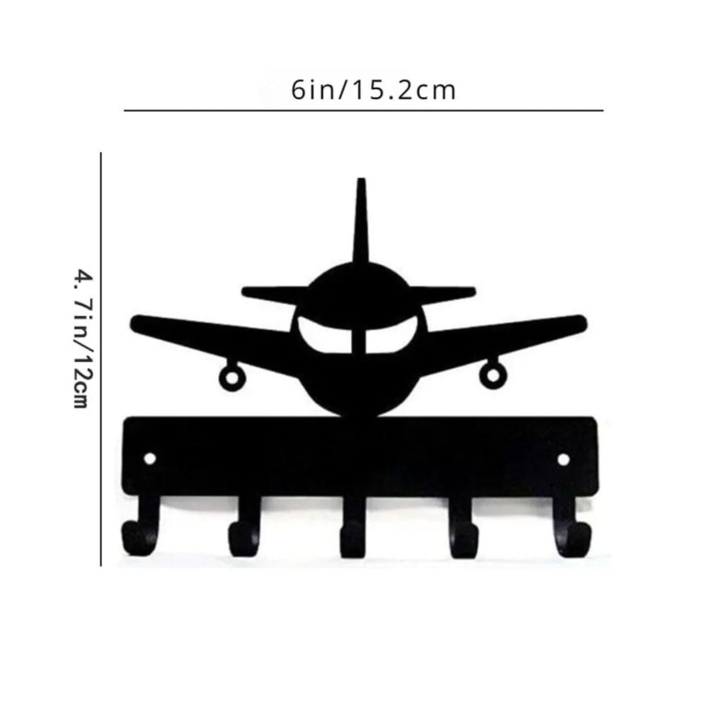 Suporte de Chaves em Metal 'Avião #1' - Arte de Parede para Entusiastas da Aviação cinza claro