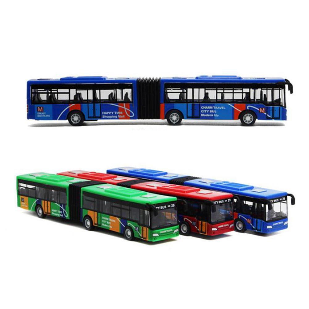 Brinquedo de ônibus de puxar 1:64 18cm para crianças vermelho