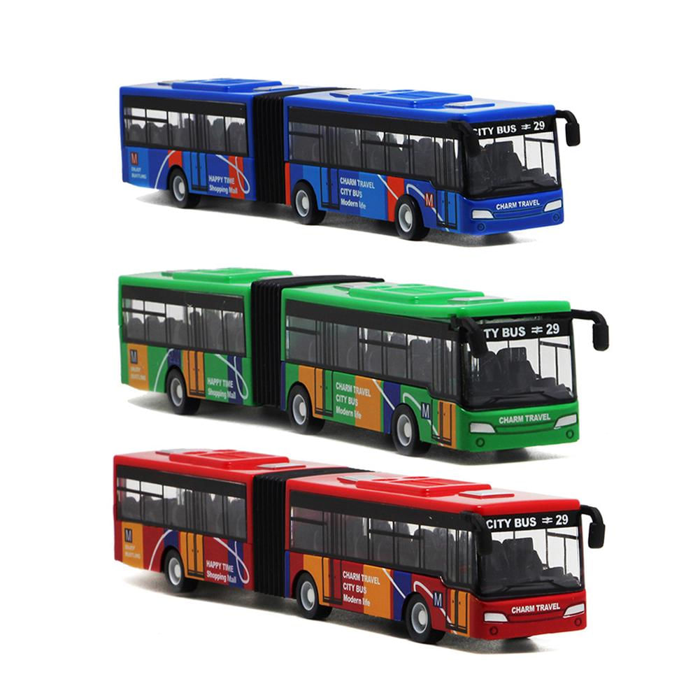 Brinquedo de ônibus de puxar 1:64 18cm para crianças vermelho