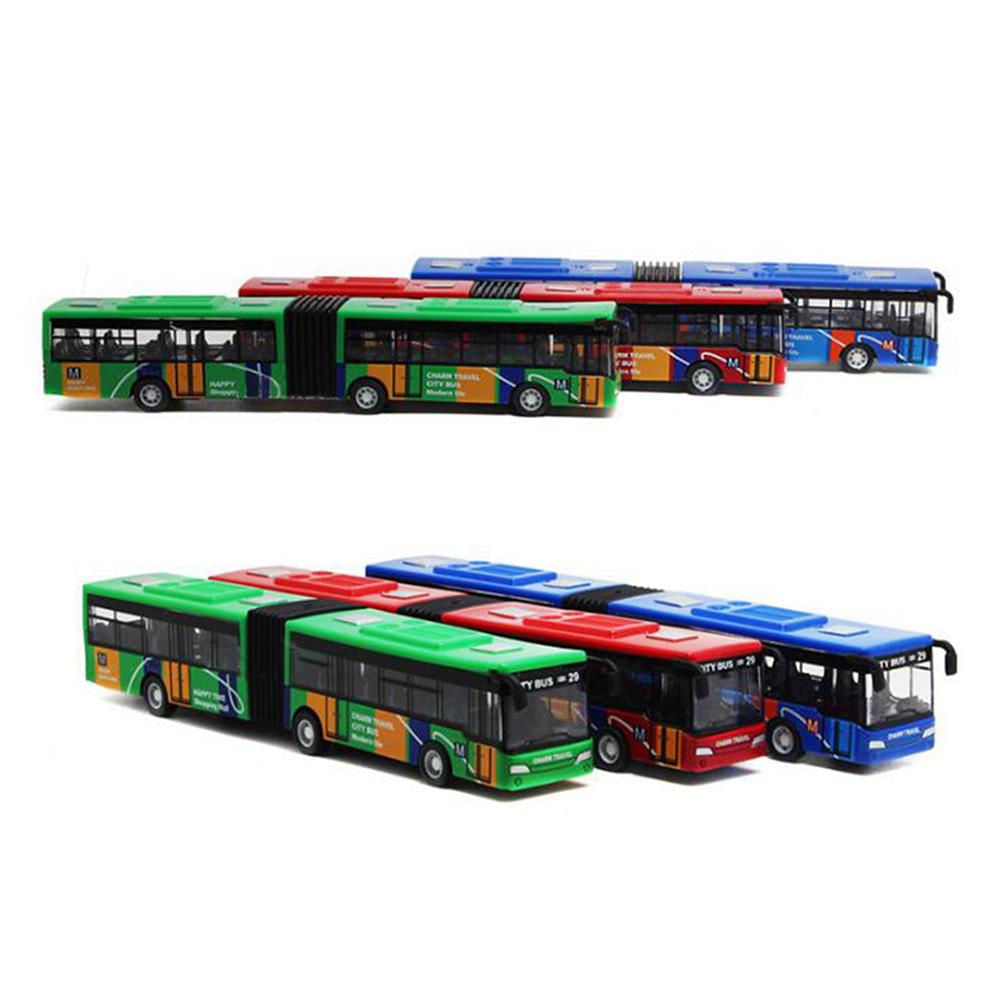 Brinquedo de ônibus de puxar 1:64 18cm para crianças vermelho