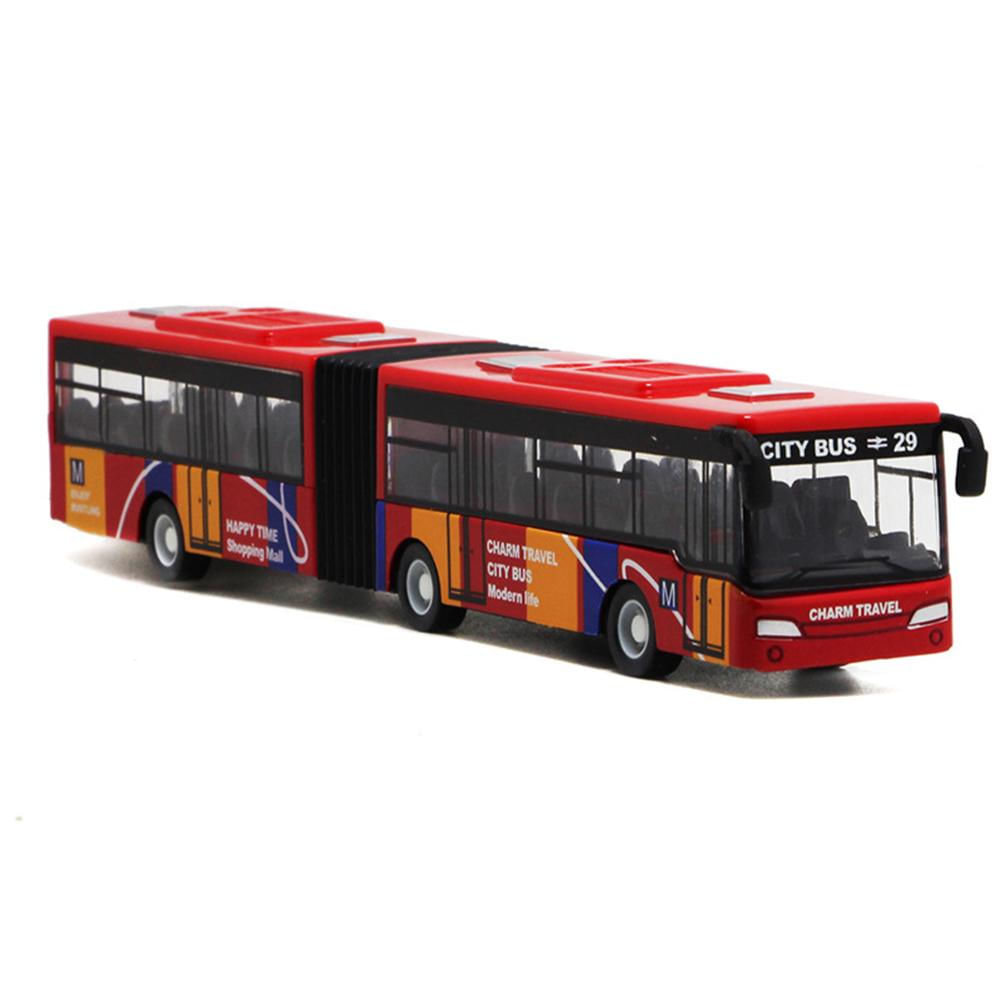 Brinquedo de ônibus de puxar 1:64 18cm para crianças vermelho