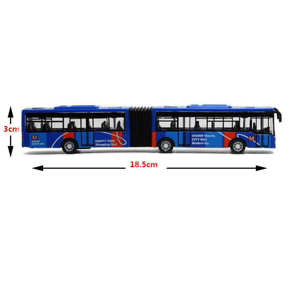 Brinquedo de ônibus de puxar 1:64 18cm para crianças vermelho