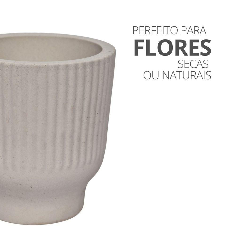 Vaso Decorativo Garrafa Invertida Listras 9,5cm Cimento Artesanal Cinza