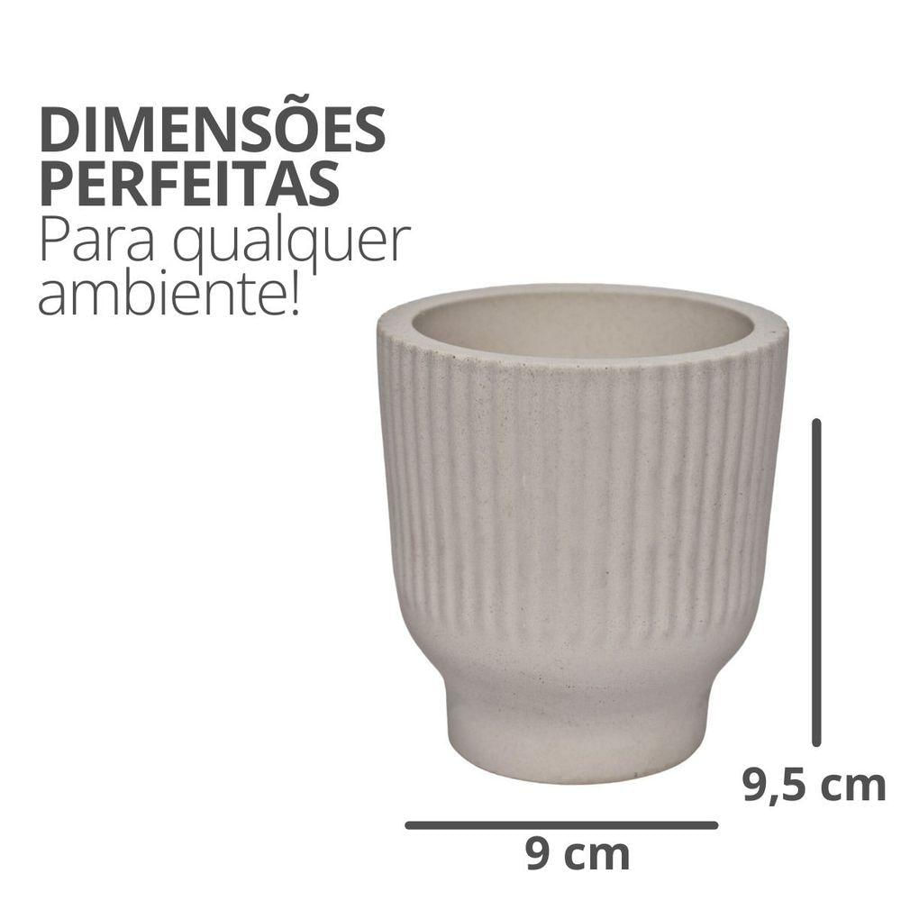 Vaso Decorativo Garrafa Invertida Listras 9,5cm Cimento Artesanal Cinza