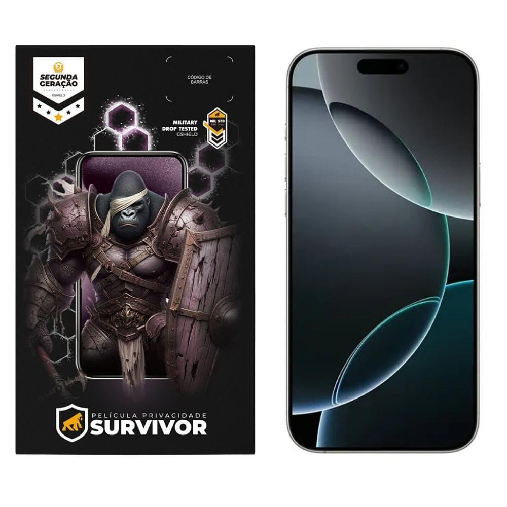 Película Para Iphone 16 Pro Max Com Aplicador - Survivor Privacidade - Gshield