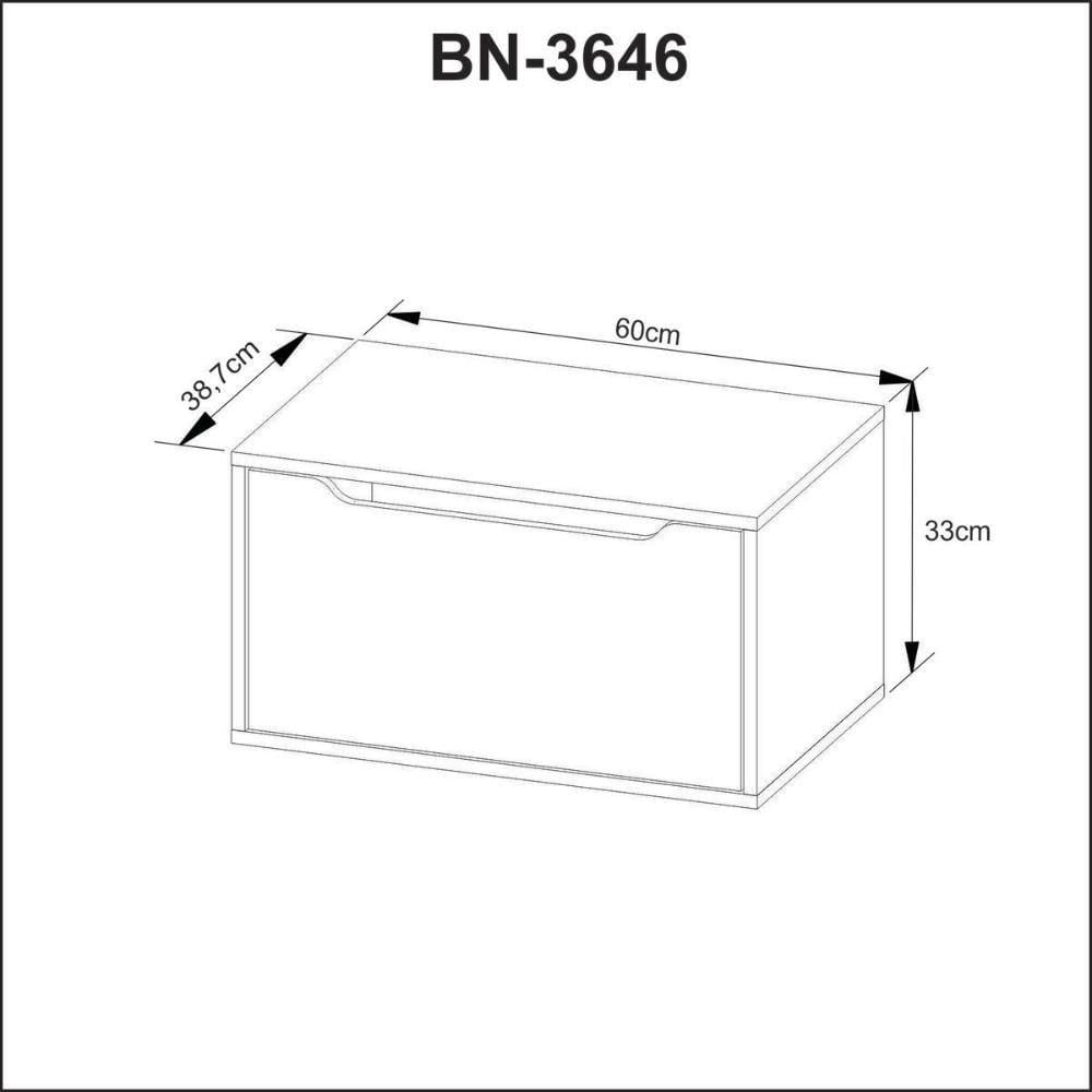 Balcão Gabinete Com 1 Porta 60cm Bn3646 Branco Tecnomobili