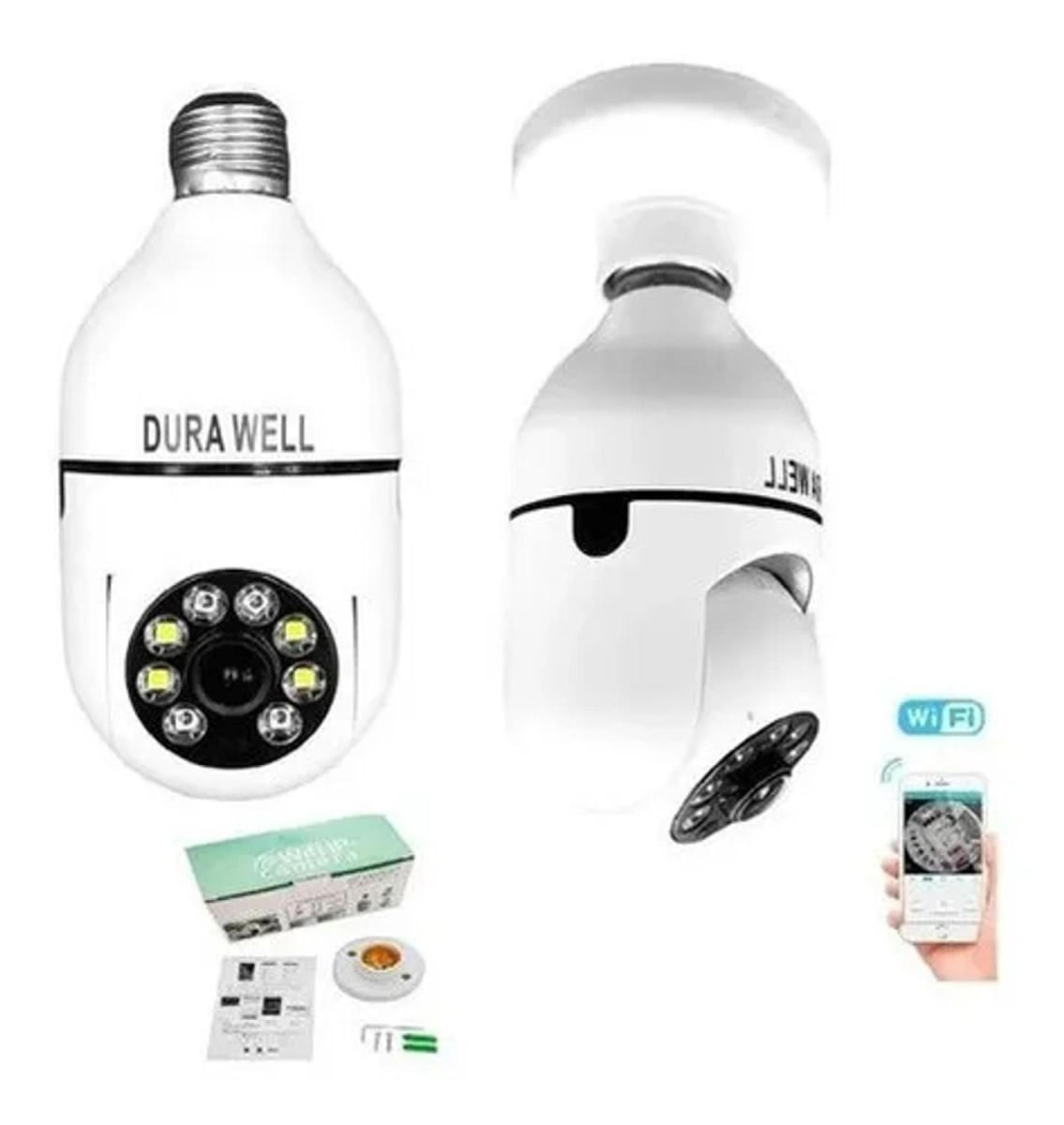 Kit 3 Camera Espian Segurança Lampada Wifi 360 Grau