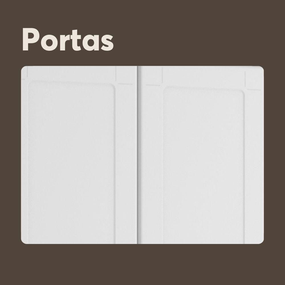 Balcão De Aço Para Microondas 3 Portas Branco Bertolini Branco