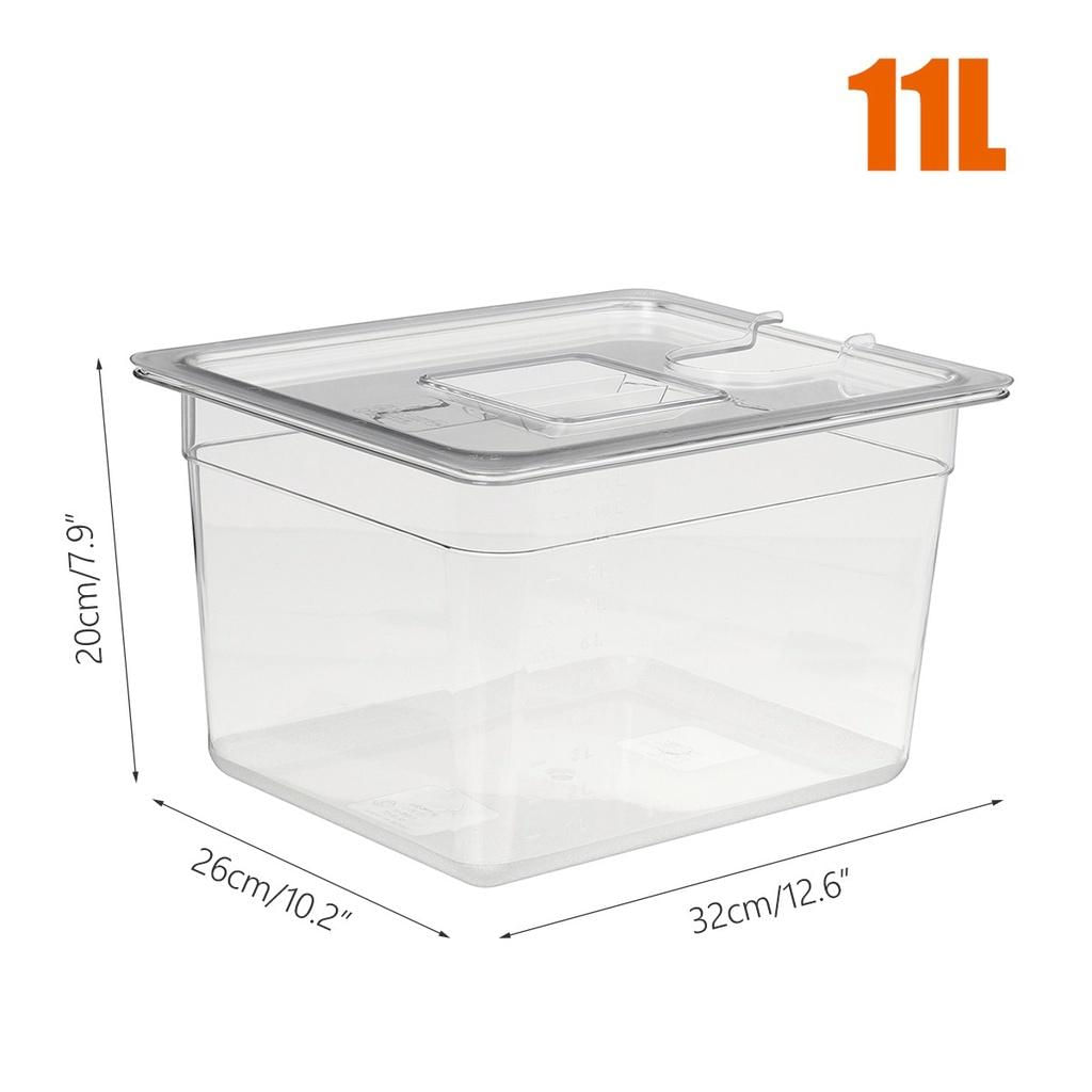 Container Sous Vide de 11L com Tampa para Cozinha 11L