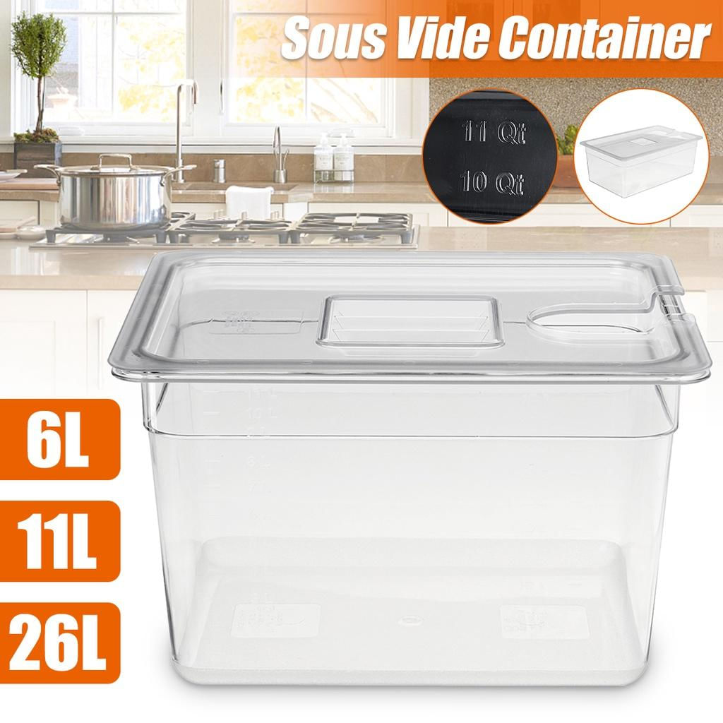 Container Sous Vide de 11L com Tampa para Cozinha 11L