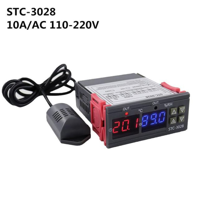 Termostato Digital STC-3028 Controlador de Temperatura e Umidade STC-3028-110V-220V