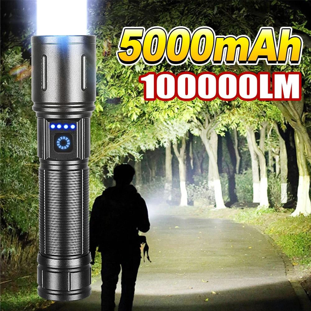 Lanterna LED Recarregável Ultra Potente 10000LM para Camping