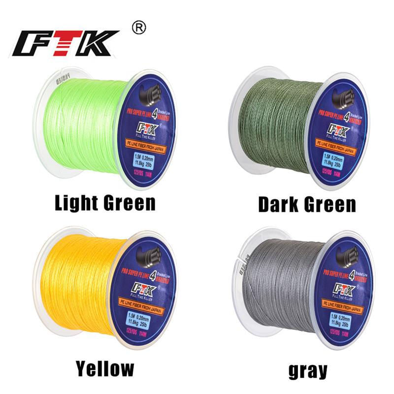 Linha de Pesca Trançada FTK 114M PE Colorida 8-60LB 0.1-0.4mm 0,12mm-10LB / multicolorido