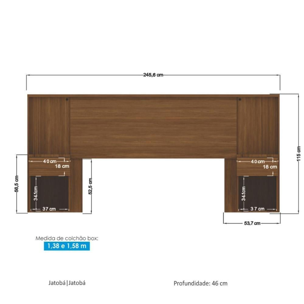 Conjunto Quarto Completo Com Espelho Nice Jatoba