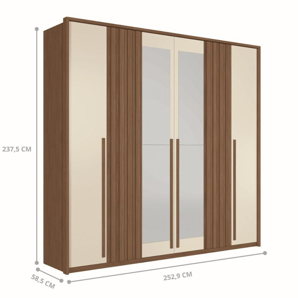 Conjunto Quarto Completo Com Espelho Viena Jatoba Areia