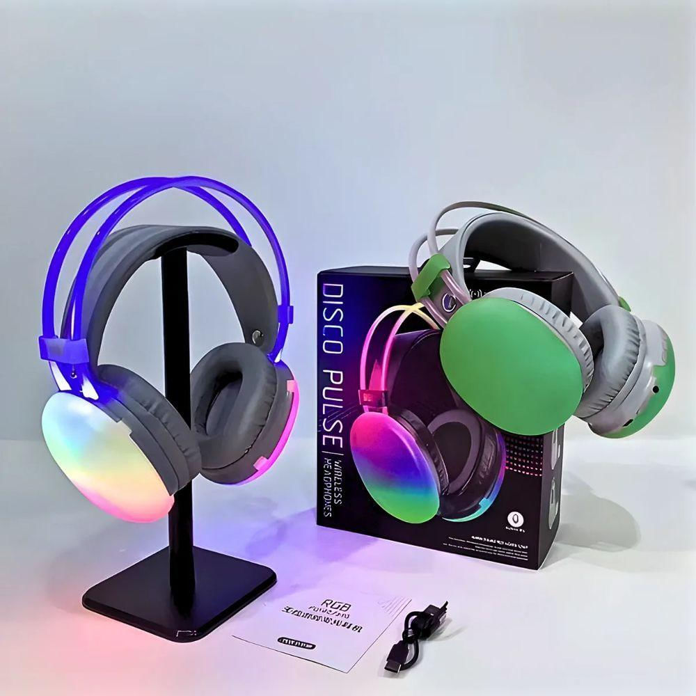 Headset Fone De Ouvido Sem Fio Bluetooth V5.3 Com Led Disco Pulse Profissional