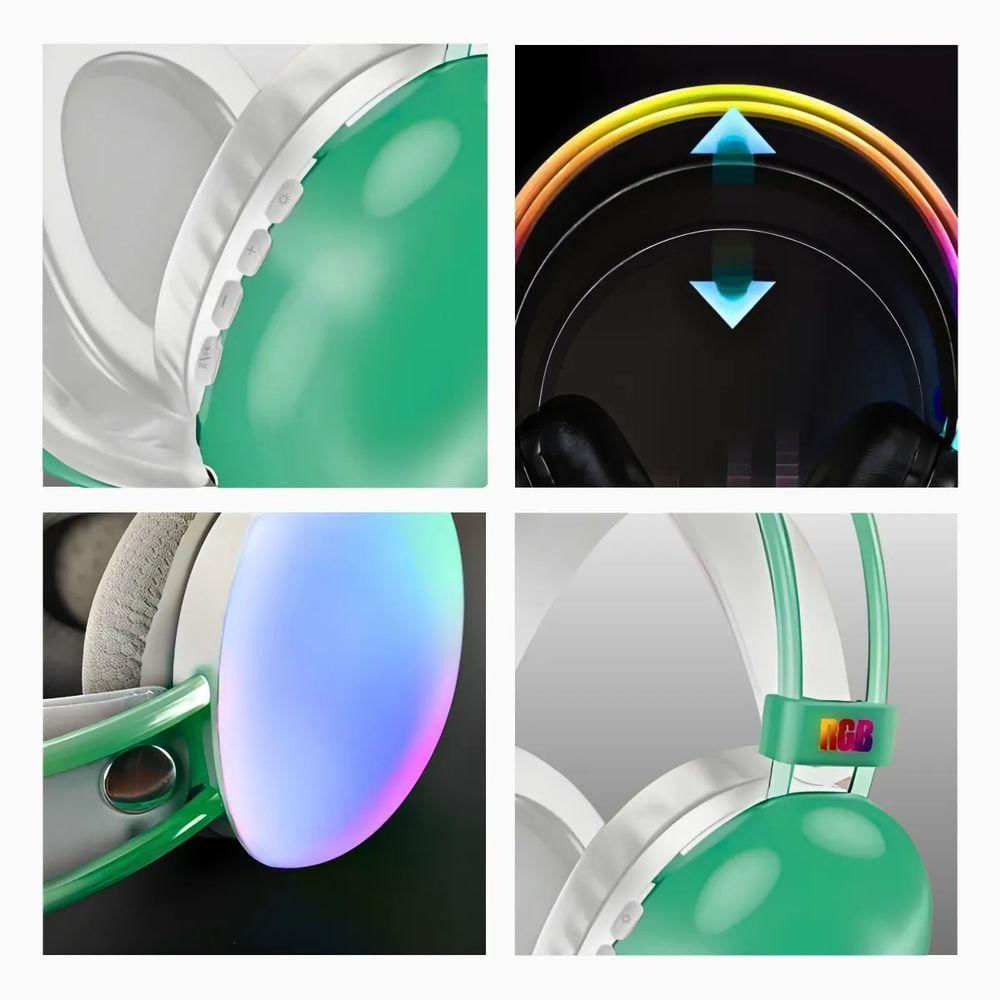 Headset Fone De Ouvido Sem Fio Bluetooth V5.3 Com Led Disco Pulse Profissional
