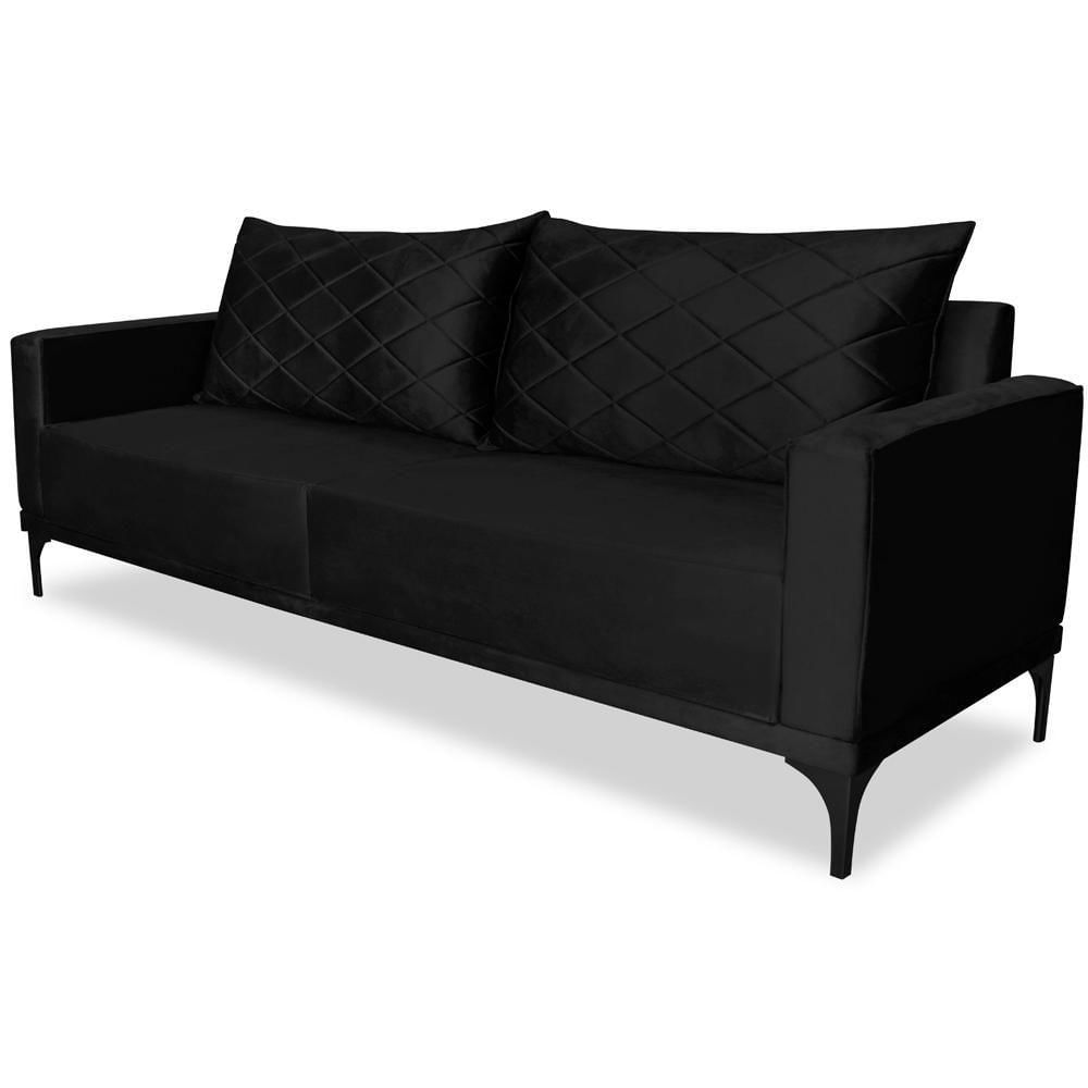 Sofa Living 3 Lugares Nori 200cm Veludo Deluxe 2237 Ezz 2237