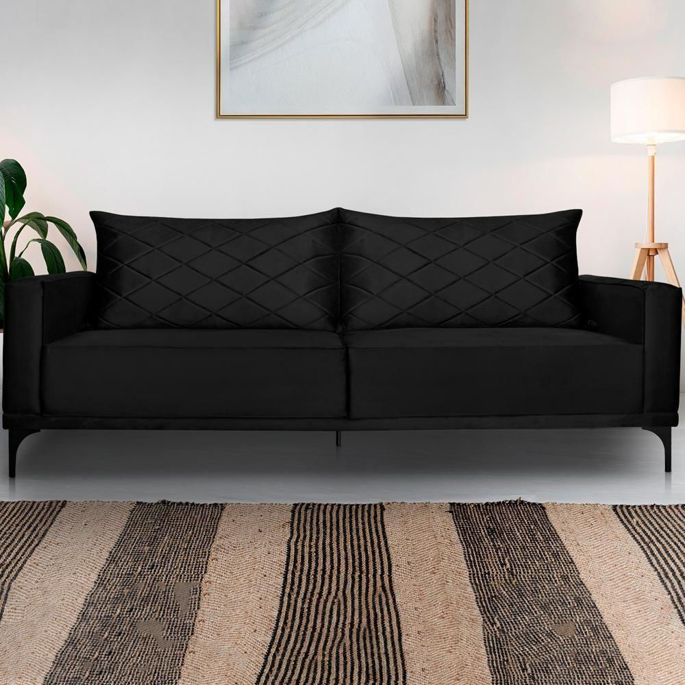 Sofa Living 3 Lugares Nori 200cm Veludo Deluxe 2237 Ezz 2237